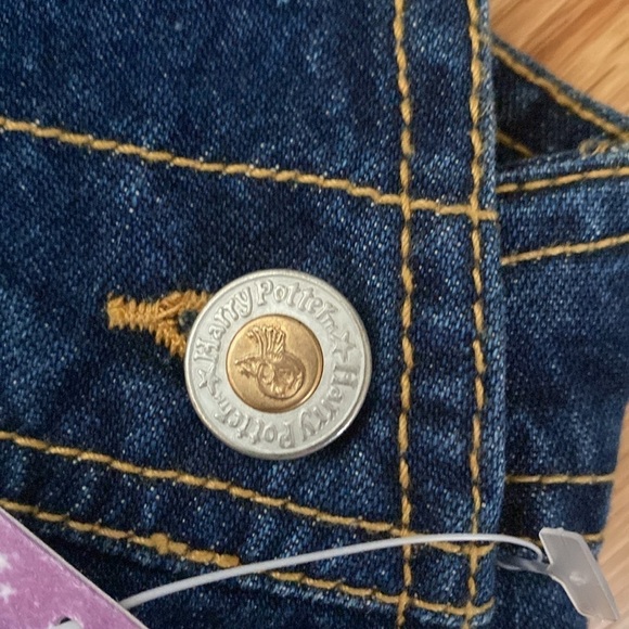 NWT Harry Potter Jean Overalls Shorts Girls Sz 14 Denim Pockets Costume Festival - Picture 8 of 12